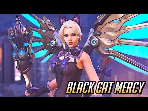 Mercy's New Black Cat Skin Is The BEST! 🐈🖤 0 Deaths Mercy In Season 13 - Overwatch 2