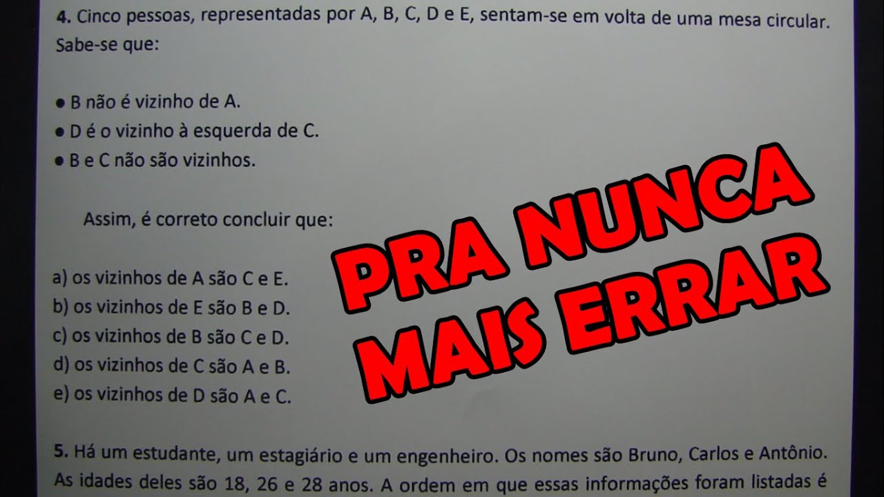 Watch Now RACIOCÍNIO LÓGICO #1 - 6 QUESTÕES CONCURSO RACIOCÍNIO LÓGICO #1 - 6 QUESTÕES CONCURSO