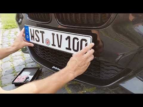 IVALITY PlateLock Montagevideo Kennzeichenhalter rahmenlos - Diebstahlsicherung - Auto und Motorrad