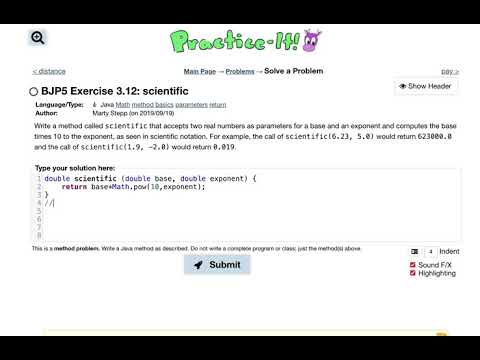 Exercise 3 12 Scientific Java Tutorial Practice It