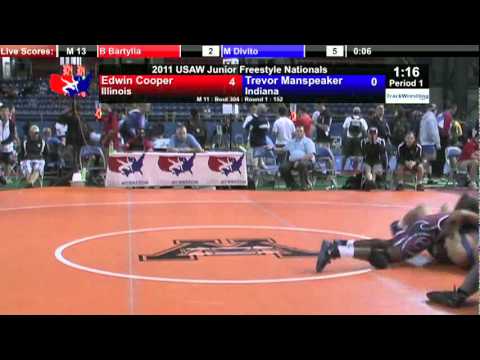 Junior Freestyle 152 - Edwin Cooper (IL) vs. Trevor Manspeaker (IN)