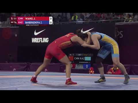( Women wrestling ) J.Wang ( China ) vs Z.Bakbergenova ( Kazakhstan )