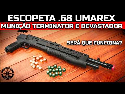 FUNCIONA OU NÃO? Munição Não Esférica Umarex T4E TB 68 A Escopeta .68 da Umarex