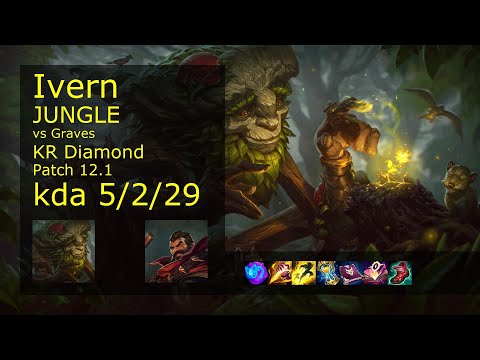 Rank 5 Korean Ivern: Jungle vs Graves // [롤] 아이번 vs 그레이브즈 정글