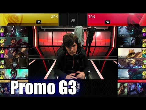 Apex Gaming vs Team Dragon Knights | Game 3 S6 NA LCS Summer 2016 Promotion | APX vs TDK G3