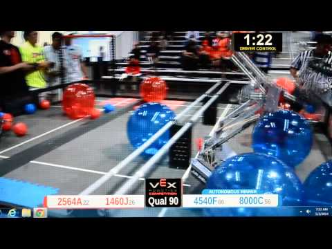 8000C VEX Worlds 2014, Q90 (Win 39-17) 2564A/1460J vs. 4540F/8000C