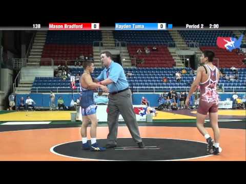 Fargo 2012 138 Round 5: Mason Bradford (Florida) vs. Hayden Tuma (Idaho)