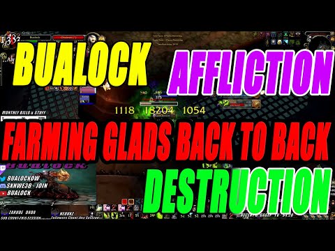 212 ILvl Warlock Farming Gladiators back to back - Affliction / Destruction - Stream Highlights #1