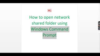 How to open Network share folder from windows command prompt cmd