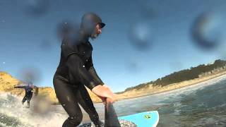 preview picture of video 'SUP Surfing Pacific City - Dec 26, 2013'