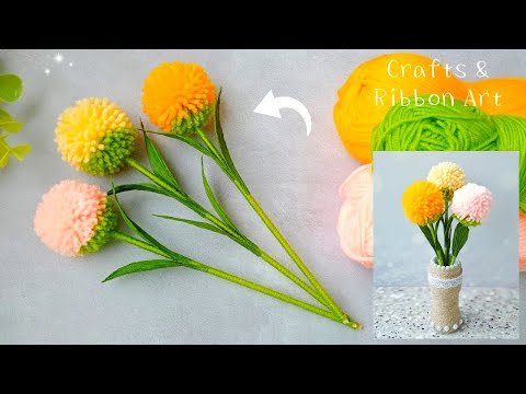 It's so Beautiful ❤️🌟 Super Easy Flower Craft Ideas with Yarn - DIY Woolen Dandelion Flowers
