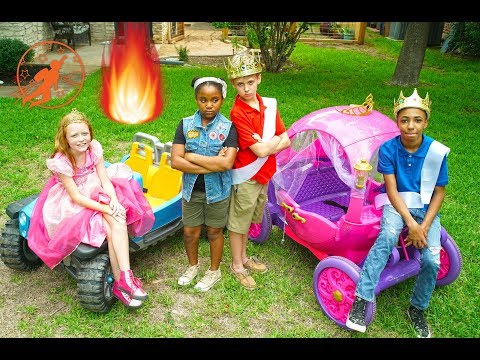High Top Princess 2 - Prince vs Princess, The Kids Car Race & Friendship Teamwork Lessons