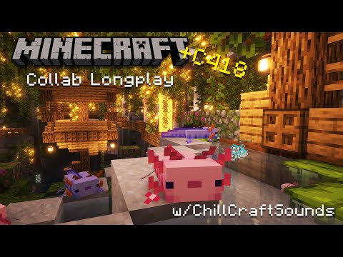 🌿Rainy Minecraft Lush Cave House Build Longplay #1 w/C418 music