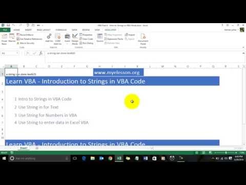 VBA Part 8 -   Intro to Strings in VBA Hindi