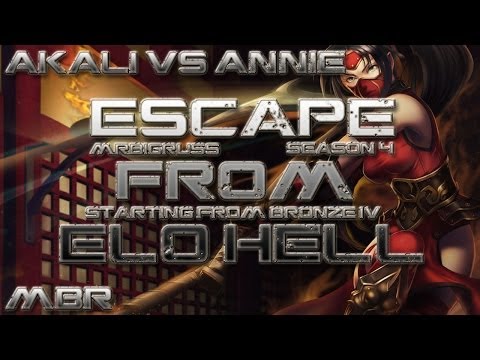 Escaping Elo Hell S4 - Akali Vs Annie Mid Lane Gameplay HD - League of Legends