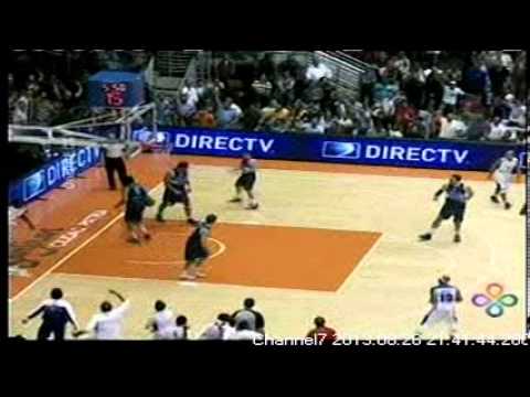 Copa Tuto Marchand- John Holland dunks in Luis Scola face!! Argentina vs Puerto Rico
