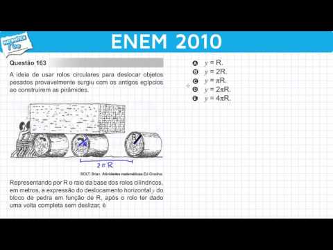 ENEM 2010 Math #28 - Circumference and Displacement of Circular Rolls (with a trick)