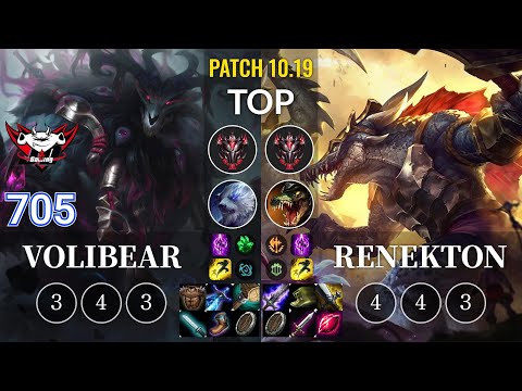 JDG 705 Volibear vs Renekton Top - KR Patch 10.19