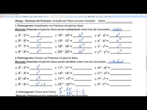 Potenzgesetze Beispiele