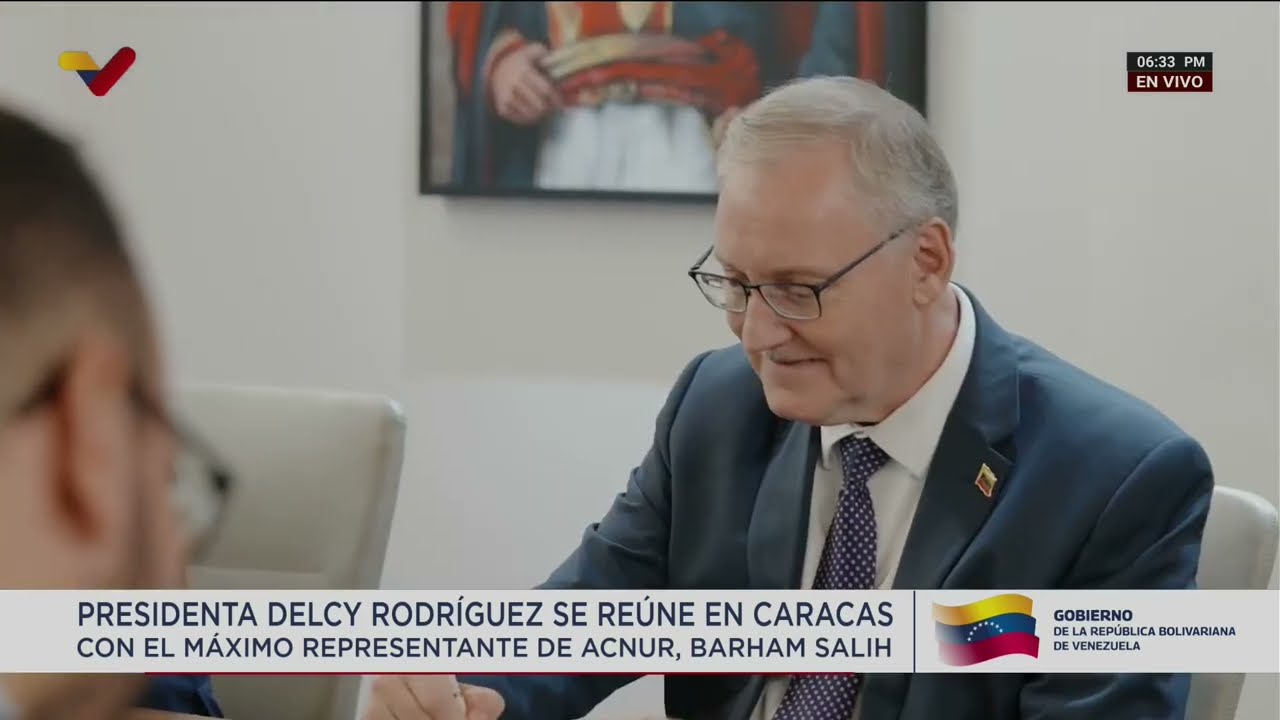 Delcy Rodríguez se reúne con Alto Comisionado de Acnur, Barham Salih, 2 octubre 2026