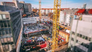 Construction site time lapse office building Munich | 4K SIMPLE TIME LAPSE