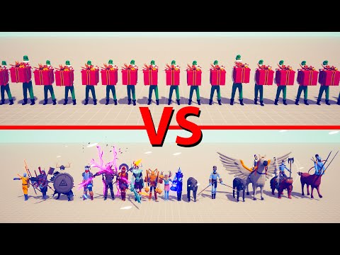 PRESENT ELF Team vs HIDDEN UNITS Team - Totally Accurate Battle Simulator TABS