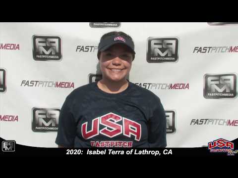 2020 Isabel Terra Power Hitting First Base and Outfield Softball Skills Video - USA 18 Gold