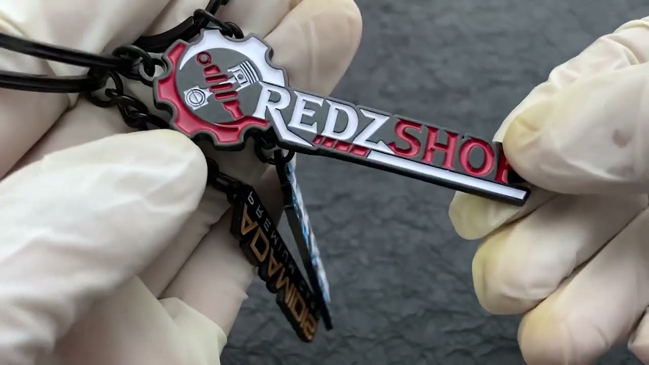 2373-Plating black multi-color baking paint name keychain