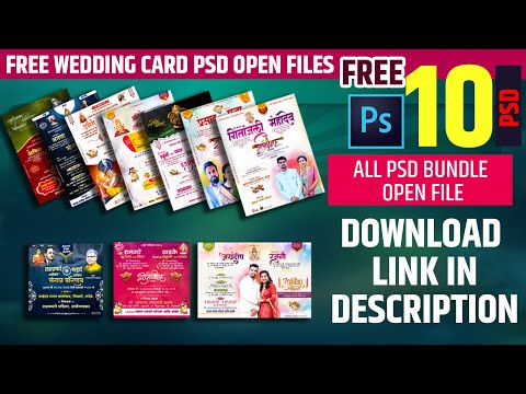 10 New style wedding invitation card | Trending wedding card Editing | wedding invitation card PSD