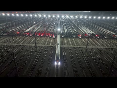See how China's bullet trains undergo shower, ultrasonic maintenance ahead of holiday season