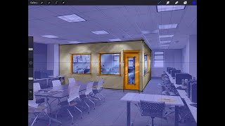 Architectural rendering, Procreate iPad Drawing, 240419 (1-Speed)