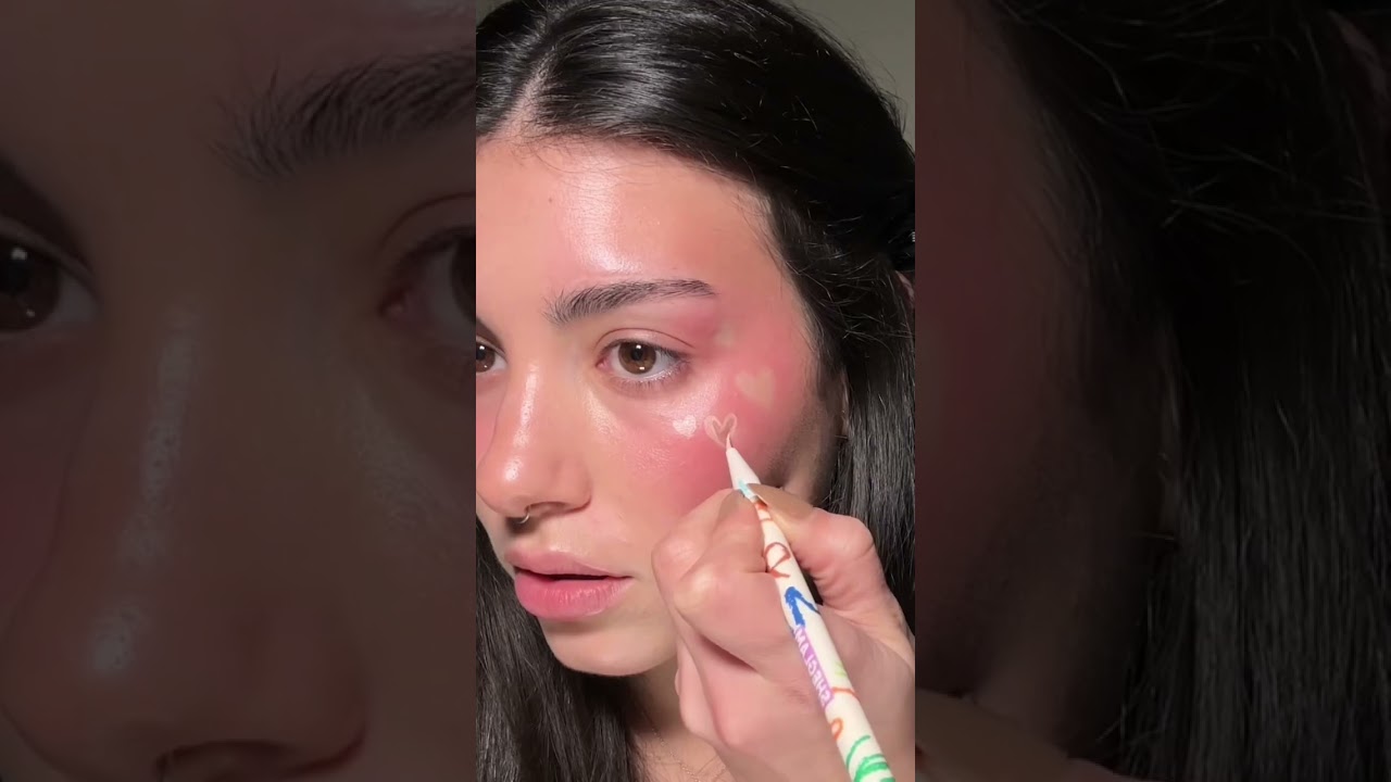 Valentine’s pink makeup | Hearts blush #makeup #makeuptutorial #valentinesmakeup #hearts