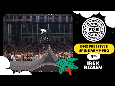 Irek Rizaev 3rd place at Pat Casey BMX Freestyle Spine Ramp Pro Men -  FISE MONTPELLIER 2025 🌴