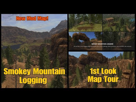 Let's Play Farming Simulator 17 PS4: Smokey Mountain Logging, 1st Look Map Tour.