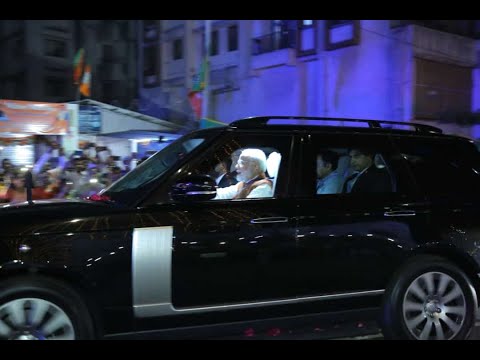 PM of india Shri Narendra Modi roadshow in Daman, Vapi and Valsad