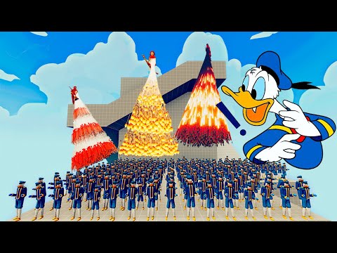 100x DONALD DUCK + 1x GIANT vs 4x EVERY GOD   Totally Accurate Battle Simulator TABS