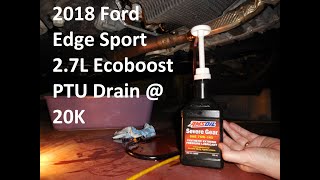 2018 Ford Edge Sport 2.7L Power Transfer Unit (PTU) Change, Drain and Fill w/ Amsoil 75W-140 @ 20K