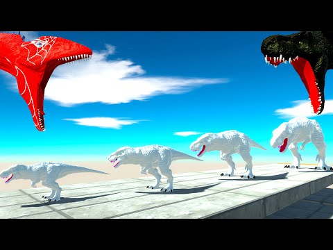 BATTLE 4 SIZE of ALBINO T-REX - Animal Revolt Battle Simulator ARBS