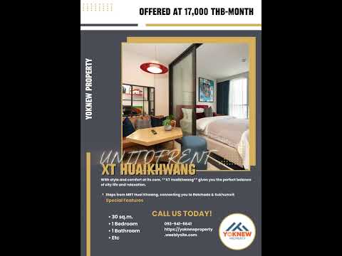XT Huaikhwang | 1 ห้องนอน 1 ห้องน้ำ | 30 ตร.ม. | Fully Furnished | เช่า 17,000 บ./เดือน – รูปที่ 2