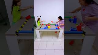 This Crazy Table Hockey Game Will Blow Your Mind! #shorts Eva Alisa Family Shorts 