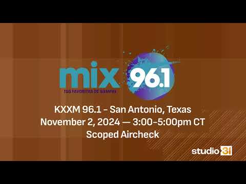 KXXM 96.1 - "Mix 96.1" - Scoped Aircheck, 11/2/2024