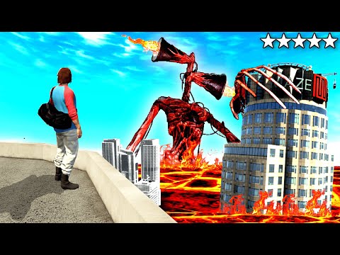We Found UPGRADED LAVA SIREN HEAD In GTA 5 ... (Magma Powers!) - GTA 5 Mods Funny Gameplay