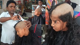 Download lagu Little Girl Bald Head Transformation 😲| Village Barber/Scalp Care Head Shave for Little Girl ❤️gundu mp3