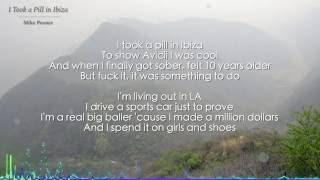 I Took a Pill in Ibiza - Mike Posner (Lyrics)