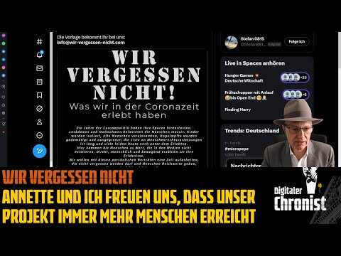 Wir vergessen nicht - Annette und ich freuen uns, dass unser Projekt immer mehr Menschen erreicht!