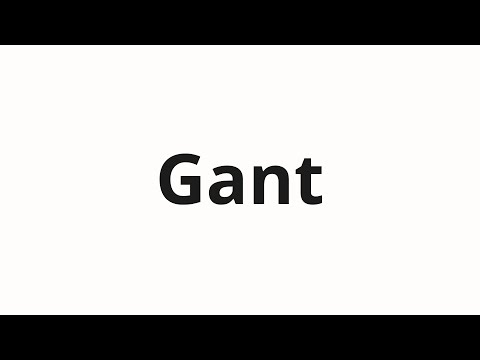 How to pronounce Gant
