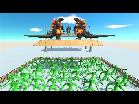 Rainbow Friends Green | Who Will Fall - Animal Revolt Battle Simulator