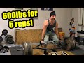 600lbs x 5 Trap Bar Deadlift! || 210lbs HIGH HANG Power Snatch