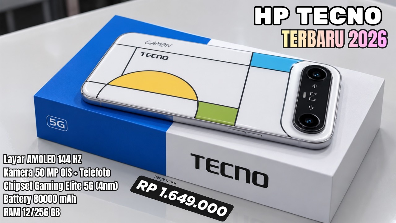 BARU DIRILIS‼️RAM 12/256 GB, 8.000MAH - HP TECNO TERBARU DAN TERBAIK AGUSTUS 2026