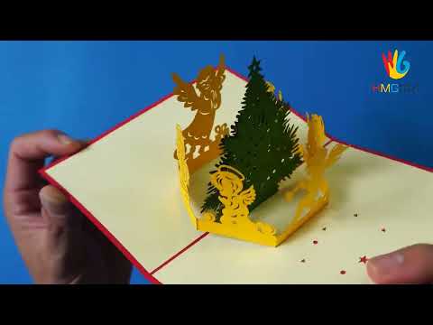 How to make Angel and Christmas tree handmade for 3D Popup Greeting Cards